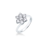 Ring Mirco Visconti Woman Anello fiore in White Gold Diamante 0.33 Ct IE35/10 - IE35/10
